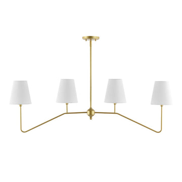 Signe 47.5" 4-Light Classic Minimalist Iron Linear LED Pendant - JONATHAN Y